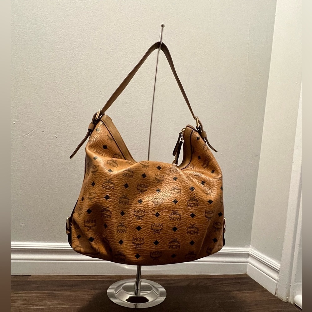 MCM Leather Visetos Shoulder Hobo Bag - Picture 6 of 16